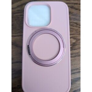 Silicone IPhone 16 Pro Case With Screen Protector And Kickstand -Pink